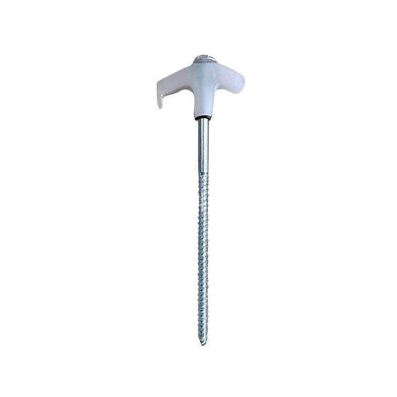 Spiral Tent Stake Screw in Anchor 8 Inch Durable Silver Heavy Duty Ground Nail for Camping Patio Awning High Hardness Soil Single Pack