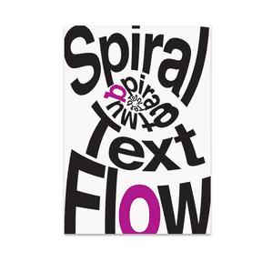 Spiral Text Flow Wall Art - Experimental Typography Lovers - 13x19 Poster Print
