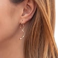 thumbnail image 1 of Spiral Threader Earrings, 925 Sterling Silver, Drop Dangle Handmade Twisted Linear Curved Minimal Everyday Earrings (Rose Gold), 1 of 4