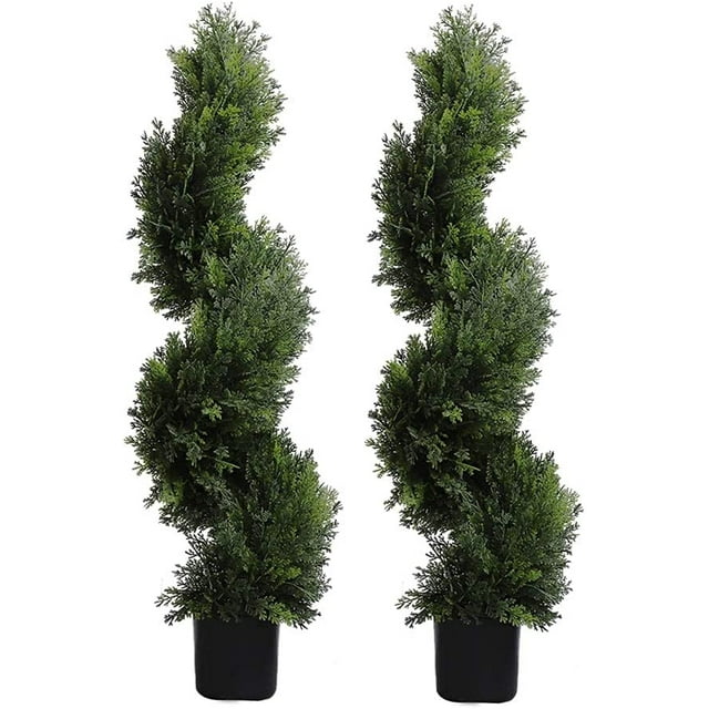 Spiral Topiary Trees, Artificial Ceder Tree Outdoor Cypress Spiral