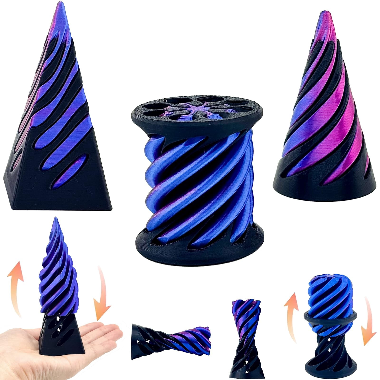 Pirámide Imposible O Cono Fidget De Ilusión óptica, Juguete Portátil Impreso En 3D Con Colores Arcoíris, Decoración Y Alivio De Estrés Para Todas Las Edades