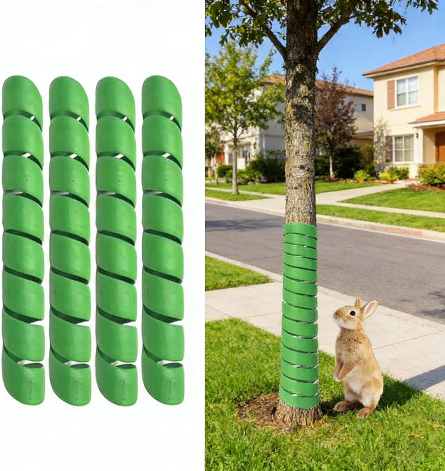 Trunk Protection Spiral Tree Guards, 4 Pack, 2 Sizes (4x40cm & 5x40cm), Flexible Tree ...