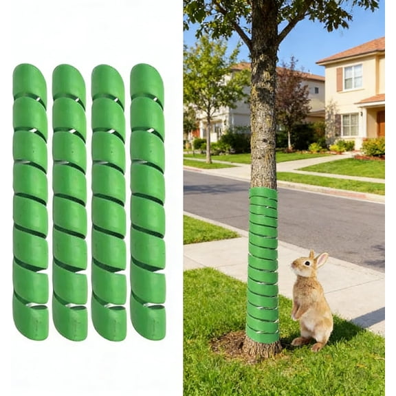 Spiral Tree Guards, 4 Pack, 2 Sizes (4x40cm & 5x40cm), Flexible Tree Protector Wrap for Young Saplings, Trunk Protection from Animals, Weather, and Lawnmower Damage