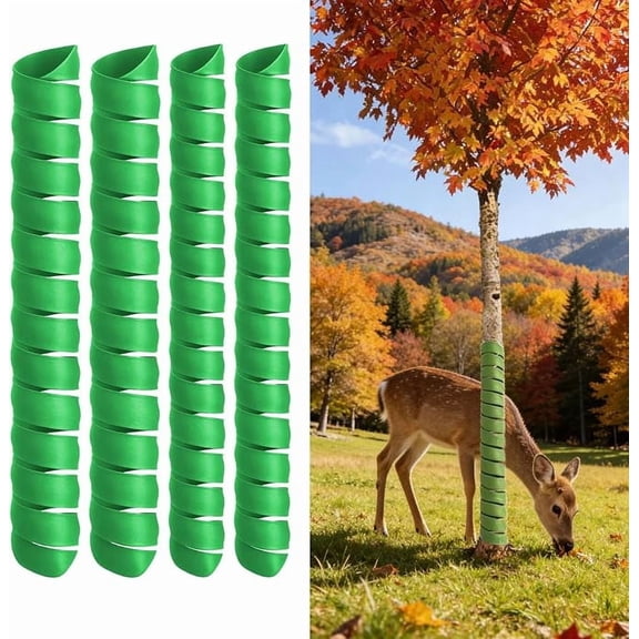 Spiral Tree Guards 4 Pack Stop Animals, Mowers & Frost 2 Sizes for Saplings & Fruit Trees Flexible, Cuttable, Breathable