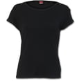 thumbnail image 1 of Spiral - URBAN FASHION - Boatneck Cap Sleeve Top Black, 1 of 1