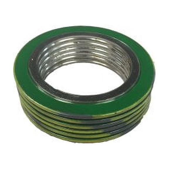 Spiral Wound Gasket with Flexible Graphite Filler for 24" Pipe, Pressure Class 150#, 304 Stainless Steel (Pack of 6)