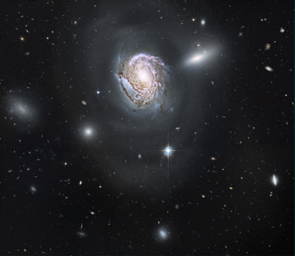 Spiral galaxy NGC 4911 located deep within the Coma Cluster of galaxies Canvas Art - Stocktrek Images (30 x 26)