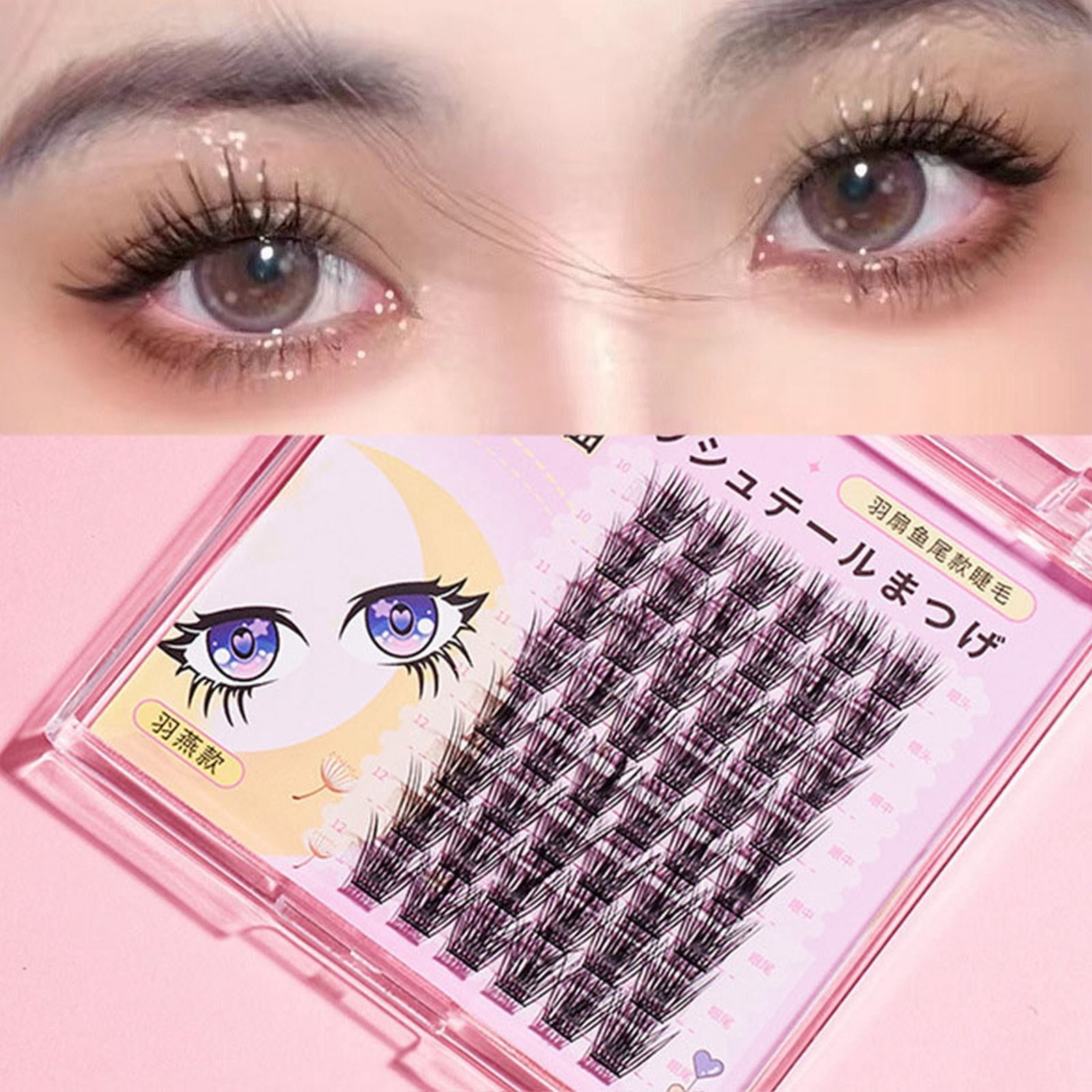 Mannequin Head Silicone Eyelash Fan Silicone Pads for Lashes 15mm Lashes Extensions False Lashes Packaging Eyelashes 360 Natural Wispy Lashes with Clear Band Individual Lashes 15mm Cat Beauty Eyelash