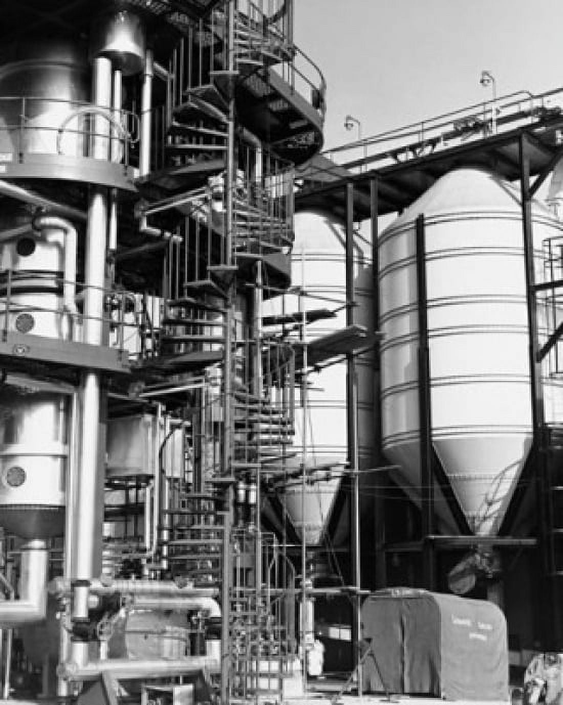 Spiral staircase in a chemical plant Canvas Art - (18 x 24)