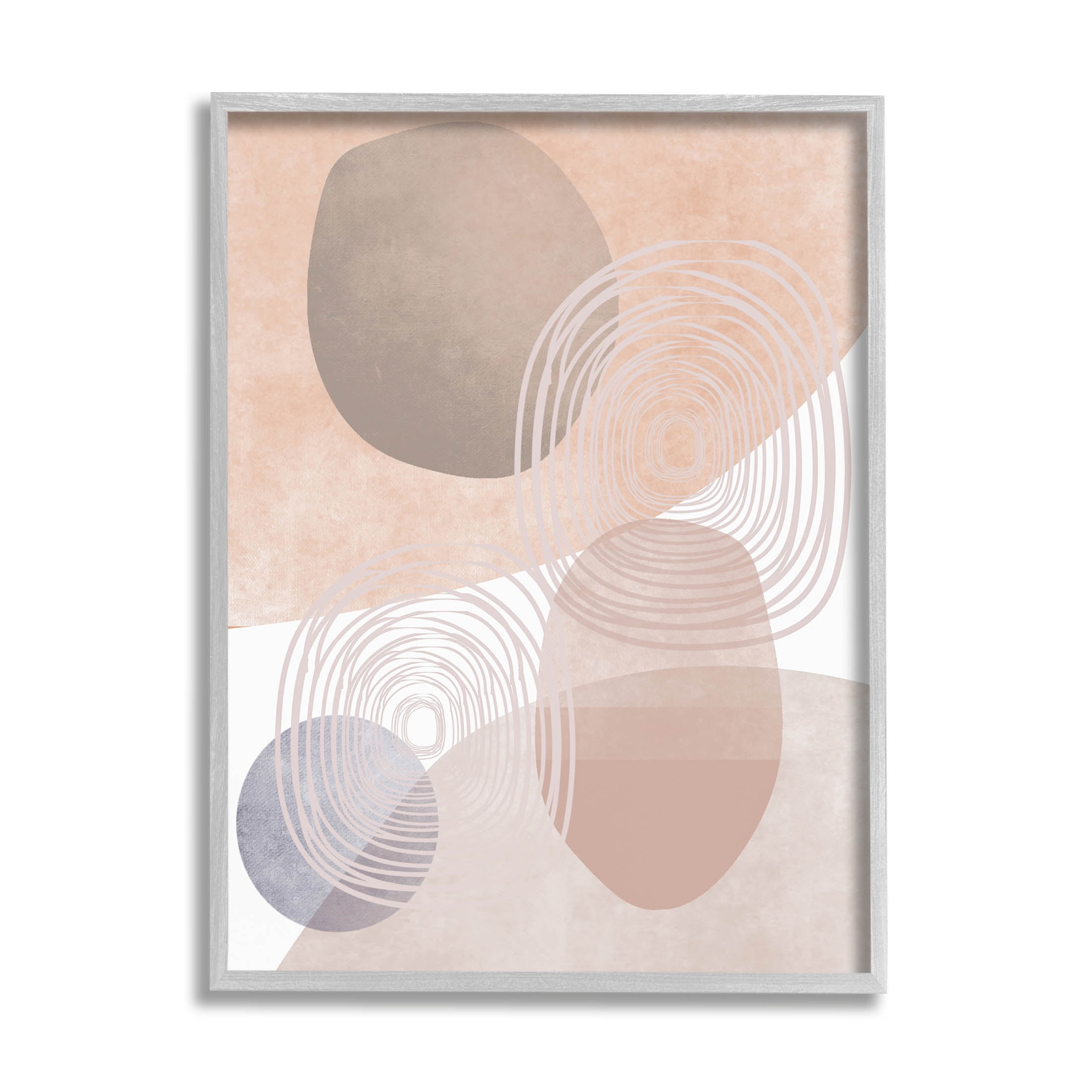 Spiraled Pastel Round Shapes Abstract Graphic Art Gray Framed Art Print Wall Art