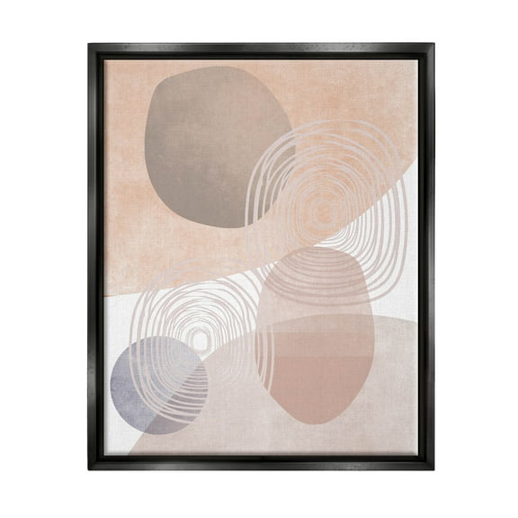 Spiraled Pastel Round Shapes Abstract Graphic Art Jet Black Framed Art Print Wall Art