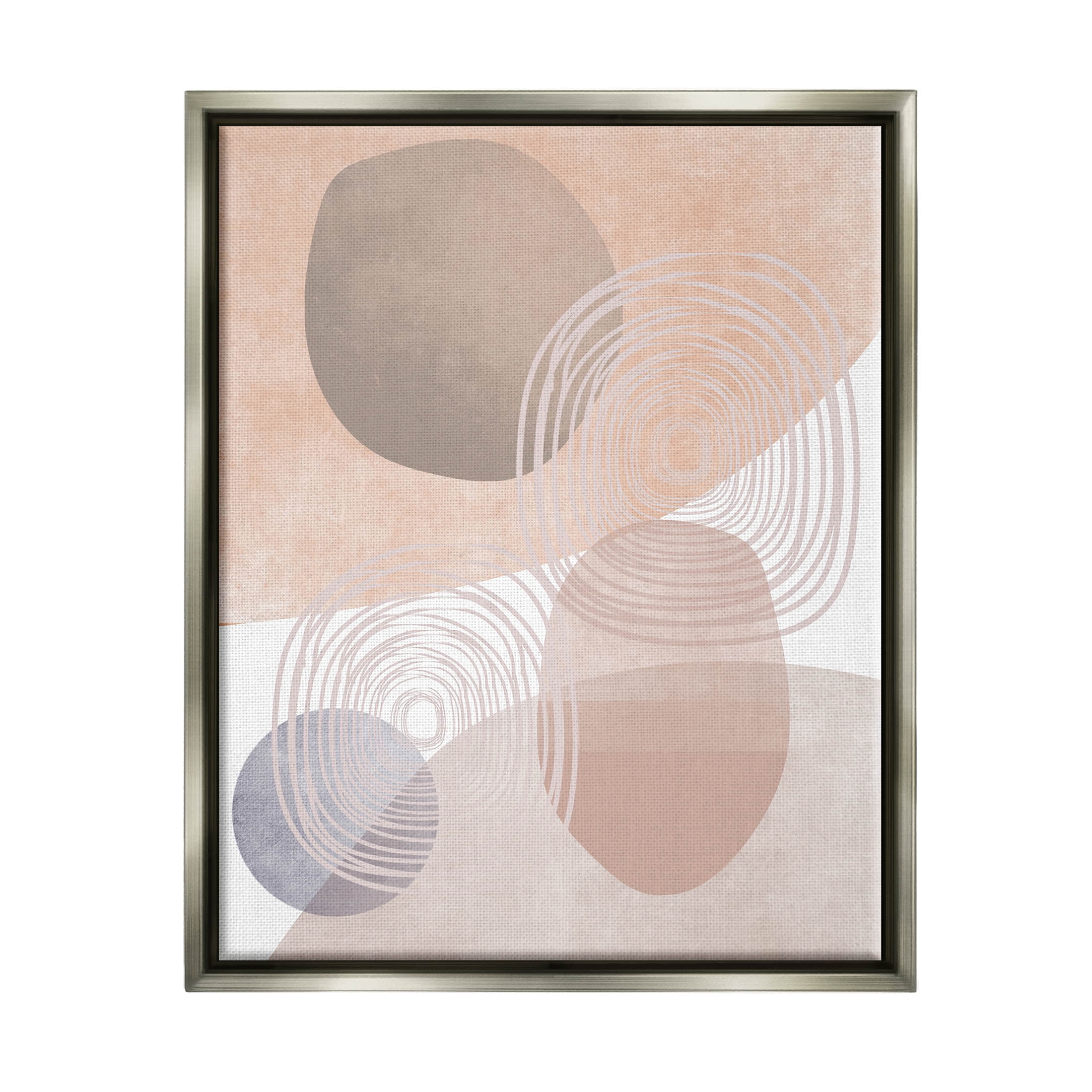 Spiraled Pastel Round Shapes Abstract Graphic Art Luster Gray Framed Art Print Wall Art