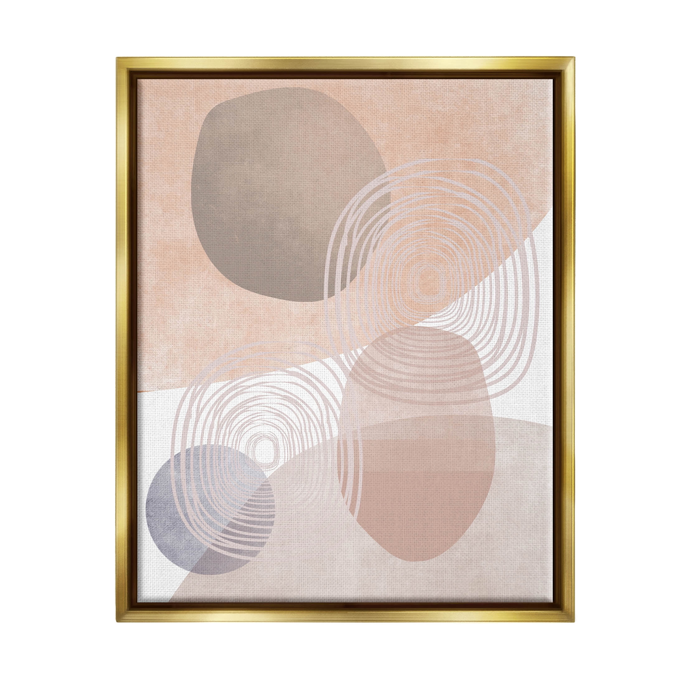 Spiraled Pastel Round Shapes Abstract Graphic Art Metallic Gold Framed Art Print Wall Art