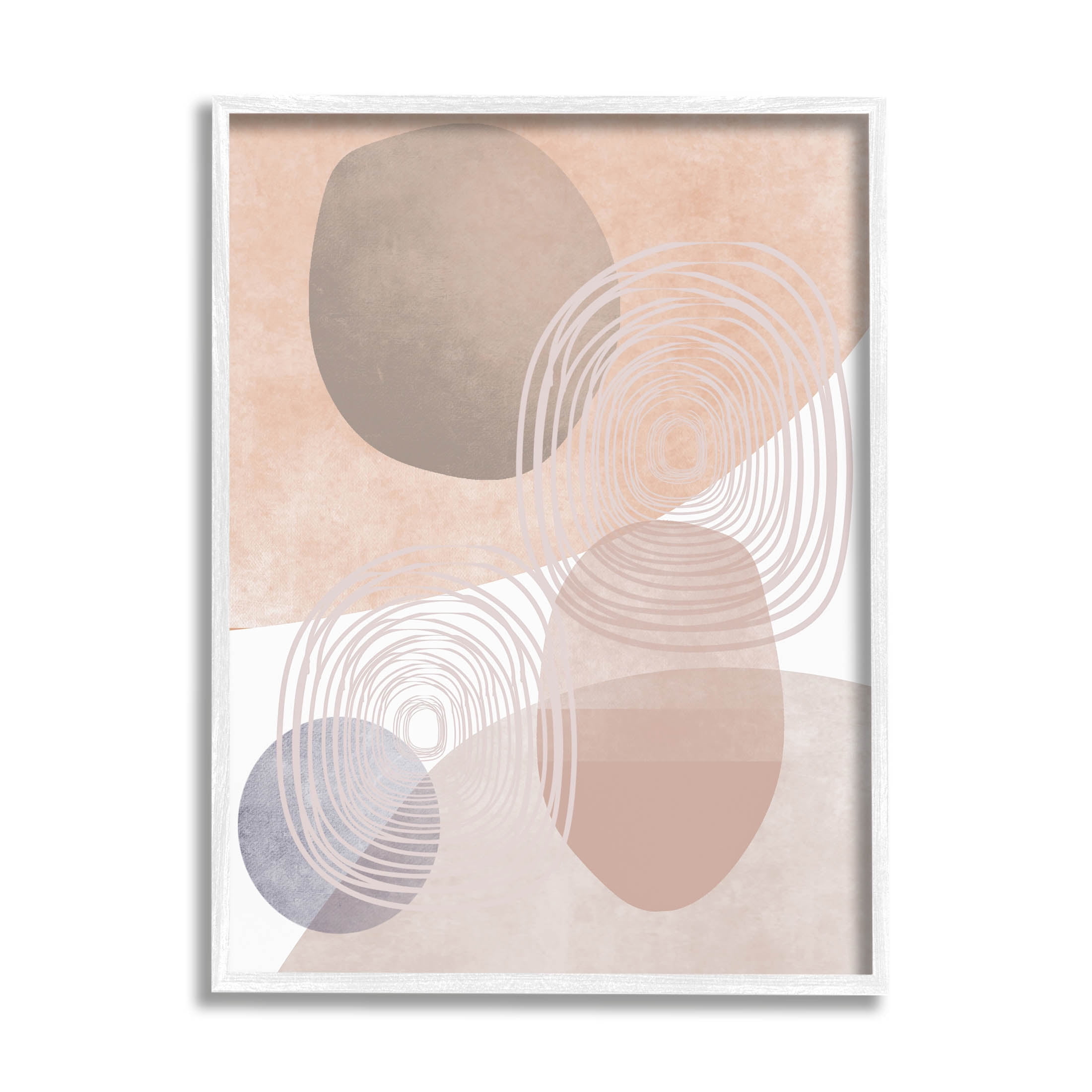 Spiraled Pastel Round Shapes Abstract Graphic Art White Framed Art Print Wall Art