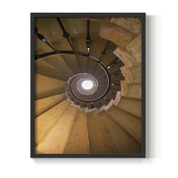 Spiraling II Framed Print in Black Solid Wood Framed Print No Nail Hanging