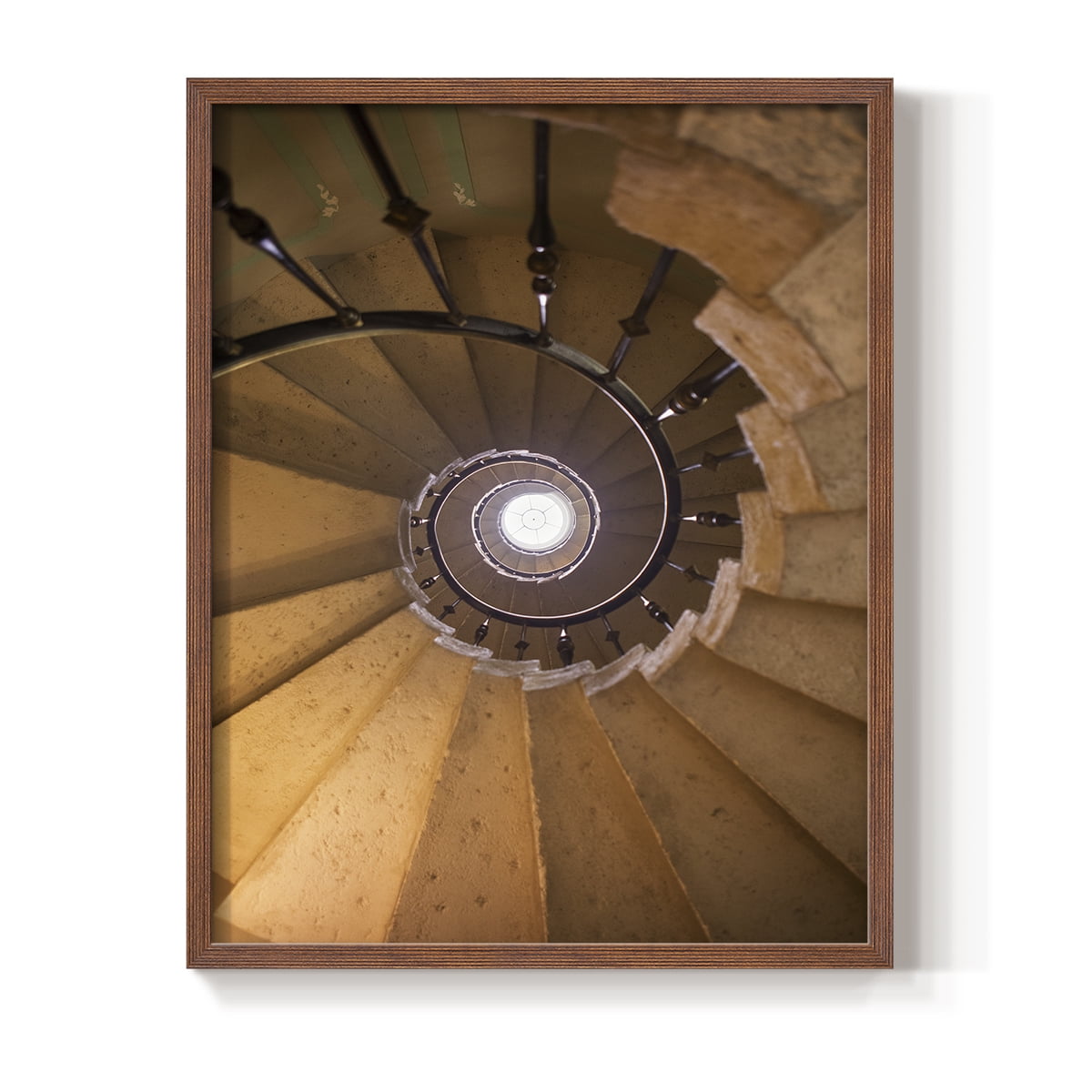 Spiraling II Framed Print in Brown Solid Wood Framed Print No Nail Hanging