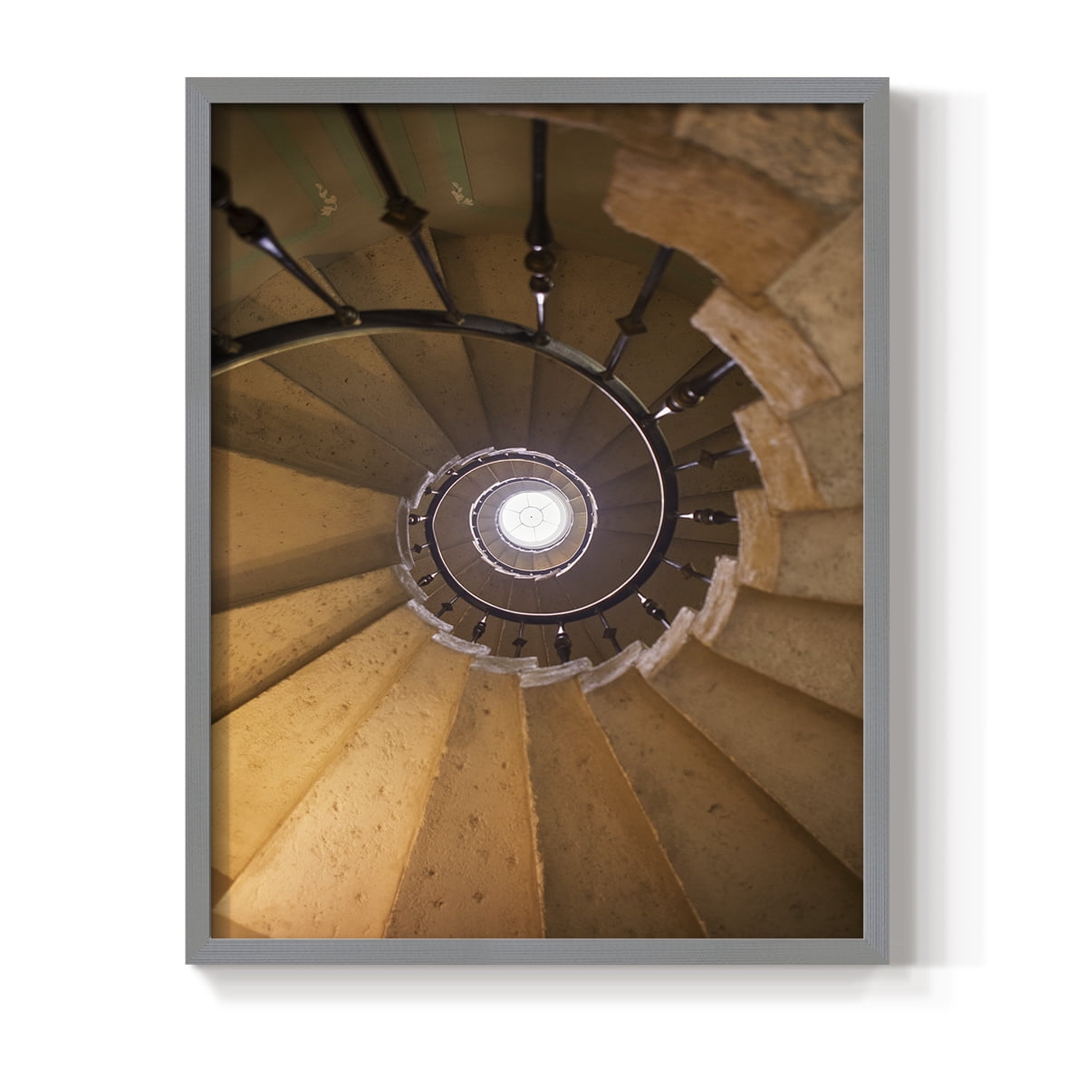 Spiraling II Framed Print in Gray Solid Wood Framed Print No Nail Hanging