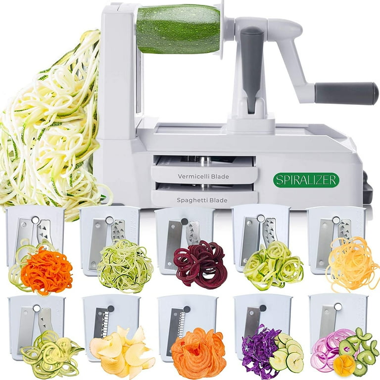 Spiralizer Ultimate 10 Strongest-and-Heaviest Duty Vegetable Slicer Best  Veggie Pasta Spaghetti Maker for Keto/Paleo/Gluten-Free, With Extra Blade