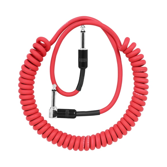 Spirals Shape Guitar Cable 300Cm Length Anti Tangles Copper Wire For Electric Bass And Amplifier Connection