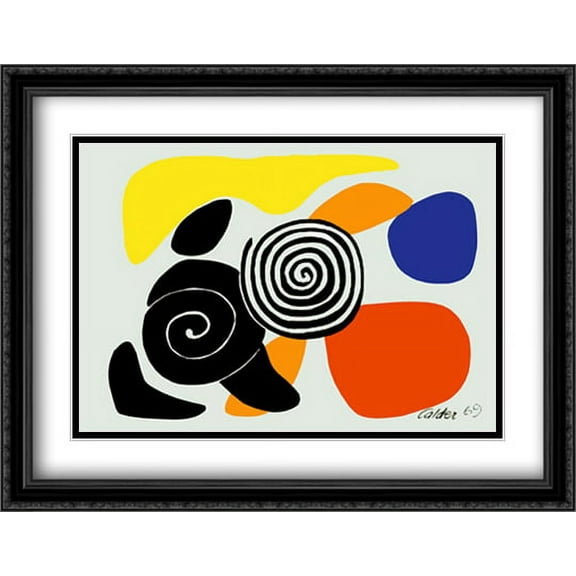 Spirals and Petals, 1969 2x Matted 36x28 Large Black Ornate Framed Art Print by Alexander Calder