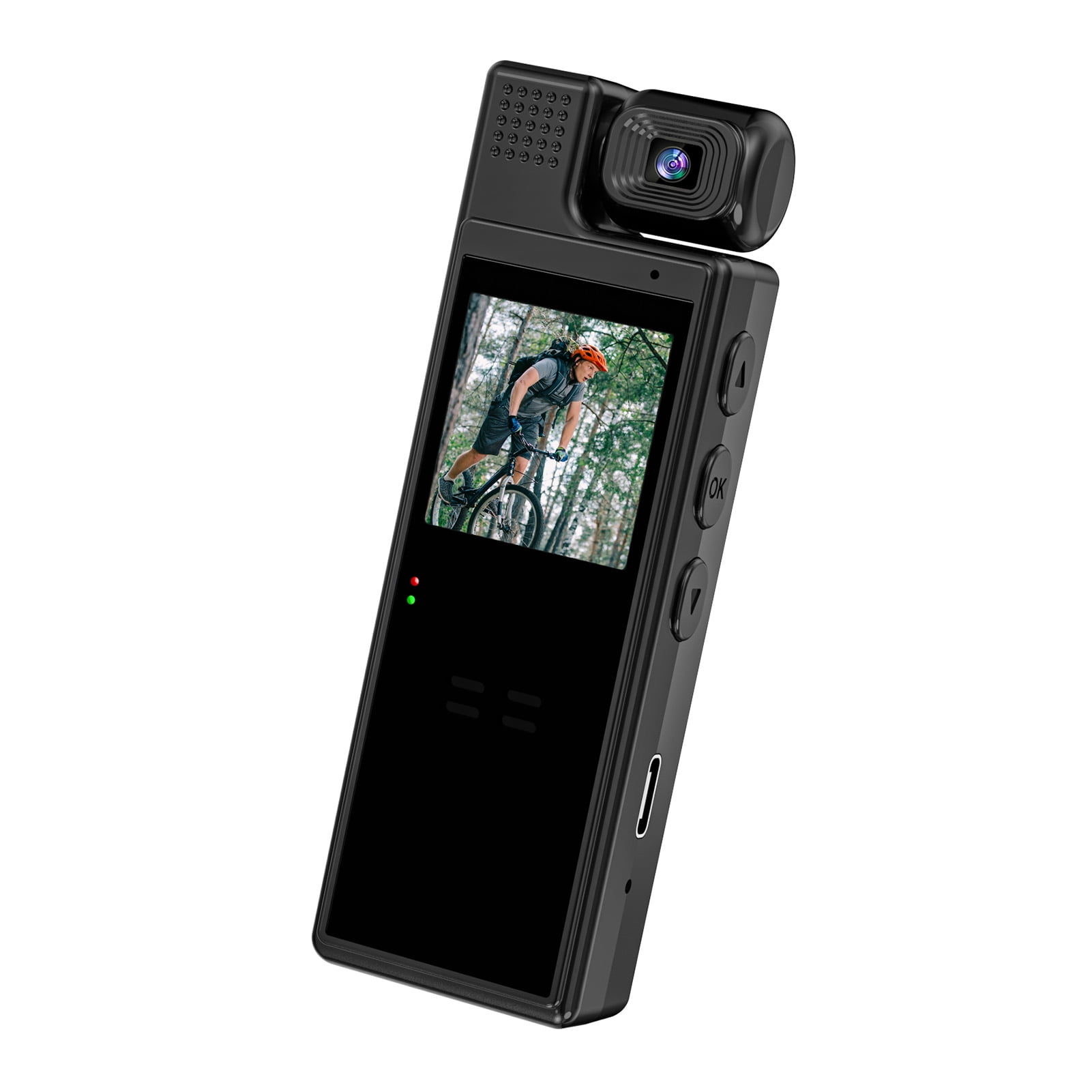 Spirastell Body Camera,Camera Audio Rotatable Vision 1.3in TFT WiFi 6 Battery Audio Video Support APP Body Camera Daily Camera APP 6 Screen Camera APP 4K U Body Capture TFT Sn Vision