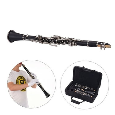 Spirastell Clarinet,10pcs Reeds Woodwind Clarinet Bb Flat ABS 17-Key Clarinet 17-Key Clarinet Bb Flat Carry Case Reed Case 10pcs Cloth Screwdriver Reed Case 10pcs Reeds Carry Case Cloth Bb Flat Carry