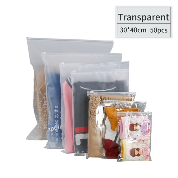 Spirastell Packing bag,50pcs Clear Zipper Resealable Slider T Clothes Make Zipper Poly Pouch T Clothes dsfen Piece Frosted Zippered Frosted Zippered Zippered Resealable Rookin
