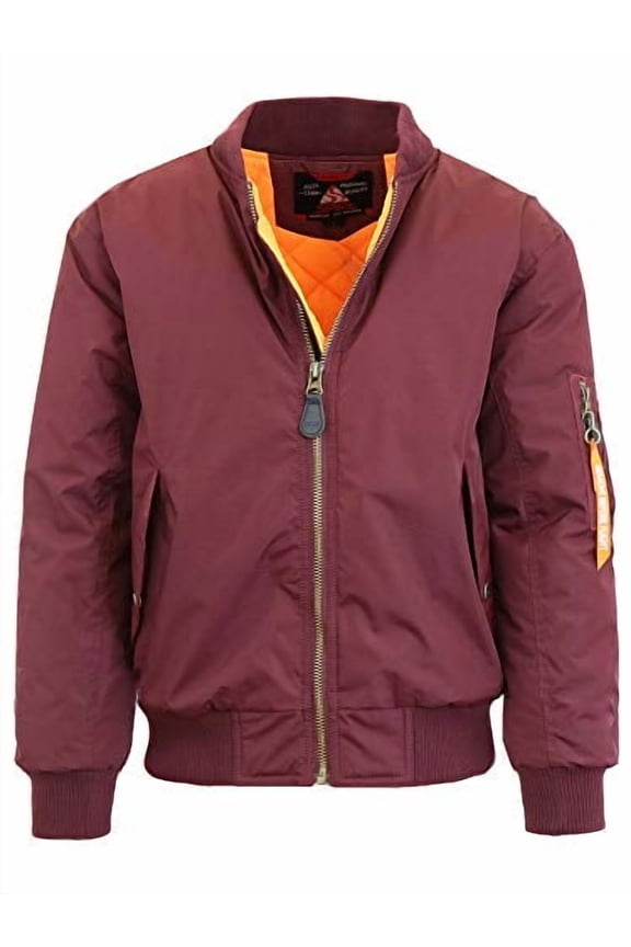 Spire By Galaxy Men's Flight Jacket Maroon 2X-Large