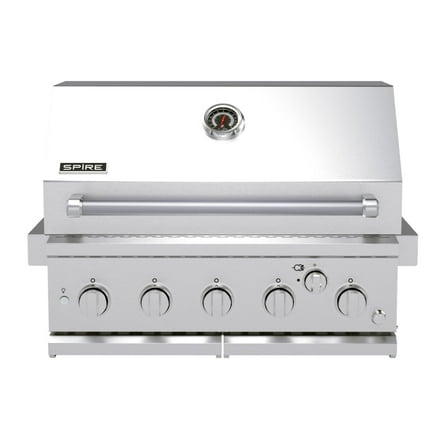 Spire Premium Barbecue 740-0788P 5 Burner with Rear Burner Propane Gas, Convertible to Natural Gas, 30 inches Built In 3050R Island Grill Head, Stainless Steel