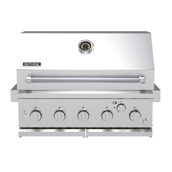 Spire Premium Barbecue 740-0788P 5 Burner with Rear Burner Propane Gas, Convertible to Natural Gas, 30 inches Built In 3050R Island Grill Head, Stainless Steel