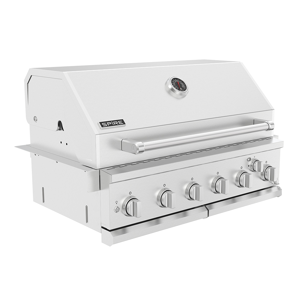 Spire Premium Propane Grill Built-in Head, Barbecue Grill island, 6-Burner with Rear Burner, Convertible to Natural Gas, 36 inches Built-In Island Grill Head, Stainless Steel - image 1 of 9