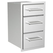 Spire Stainless Steel Built-in Vertical Triple Drawers, 6" H + 10" H + 10" H, Perfect for Outdoor Cooking & Kitchens, BBQ, & Grill Islands, 780-0016C