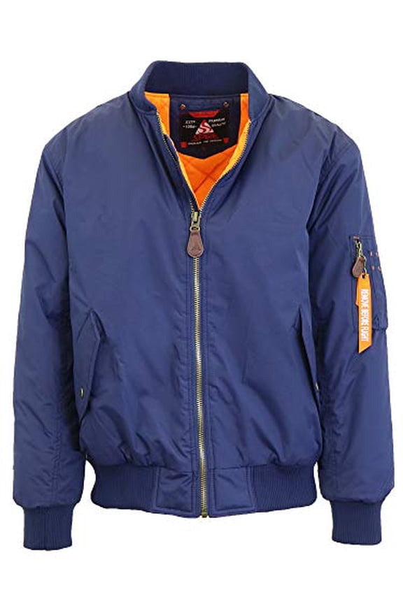 Spire by Galaxy Men's Flight Jacket Navy 5X-Large