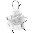 thumbnail image 1 of Spires Apron Geometric Helix Spiral Like Underwater Shell with Chambers Cyclic Artwork Print, Unisex Kitchen Bib Apron with Adjustable Neck for Cooking Baking Gardening, Grey White, by Ambesonne, 1 of 3