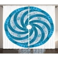 thumbnail image 1 of Ambesonne Blue Curtains 2 Panel Set, Abstract Fractal, 108" x 90", Blue, 1 of 3