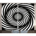 thumbnail image 1 of Ambesonne Spires Curtains 2 Panel Set, Black and White Swirl, 108" x 84", Black White, 1 of 3