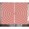 thumbnail image 1 of Ambesonne Spires Curtains 2 Panel Set, Spiral Concentrate Line Art, 108" x 84", Red White, 1 of 3