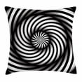 thumbnail image 1 of Spires Decor Throw Pillow Cushion Cover, Minimalist Hypnotic Vortex Curve in a Twisted Geometric Progression Theme, Decorative Square Accent Pillow Case, 18 X 18 Inches, Black White, by Ambesonne, 1 of 2