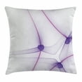 thumbnail image 1 of Spires Decor Throw Pillow Cushion Cover, Unique Modern Illustration of Digital Decorative Odd Twisty Lines Design, Decorative Square Accent Pillow Case, 24 X 24 Inches, Purple White, by Ambesonne, 1 of 2