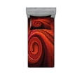 thumbnail image 1 of Spires Fitted Sheet & Pillow Sham Set, Spooky Spiral Form in Darkness with Digital Effects Perplexed Dreamy Place Image Print, Decorative Printed 4 Piece Bedding Decor Set, Twinxl, Red, by Ambesonne, 1 of 3