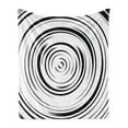 thumbnail image 1 of Spires Soft Flannel Fleece Throw Blanket, Hypnotic Radial Concentric Interlace Circles with Lines Print, Cozy Plush for Indoor and Outdoor Use, 70" x 90", Black White, by Ambesonne, 1 of 5