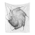 thumbnail image 1 of Spires Soft Flannel Fleece Throw Blanket, Original Futuristic Chaotic Graphic Design Image with Bizarre Forms and Features, Cozy Plush for Indoor and Outdoor Use, 50" x 60", Grey White, by Ambesonne, 1 of 6