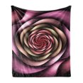 thumbnail image 1 of Spires Soft Flannel Fleece Throw Blanket, Rose Petals Curved Winds Around Fixed Center Point at Increasing Digital Design, Cozy Plush for Indoor and Outdoor Use, 70" x 90", Multicolor, by Ambesonne, 1 of 5