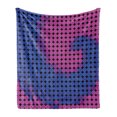 thumbnail image 1 of Spires Soft Flannel Fleece Throw Blanket, Spiral Background with Pixel Dotted Flat Design Odd Gradient Style Print, Cozy Plush for Indoor and Outdoor Use, 50" x 60", Pink Blue, by Ambesonne, 1 of 6