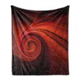 thumbnail image 1 of Spires Soft Flannel Fleece Throw Blanket, Spooky Spiral Form in Darkness with Digital Effects Perplexed Dreamy Place Image Print, Cozy Plush for Indoor and Outdoor Use, 70" x 90", Red, by Ambesonne, 1 of 6