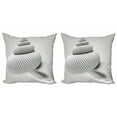 thumbnail image 1 of Ambesonne White Throw Pillow Cover 2 Pack, Shell Shaped, 24", White, 1 of 2