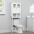 thumbnail image 1 of Spirich Bathroom Cabinet Over Toilet, Bathroom Storage Cabinet with Glass Doors and Adjustable Shelves, Over The Toilet Storage Cabinet, White, 1 of 7