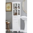 thumbnail image 1 of Spirich Home Bathroom Freestanding Storage Cabinet with Two Tier Open Shelves, Tall Slim Cabinet with Door and Drawer, Free Standing Linen Tower 15.75 ''(White with Drawer), 1 of 6