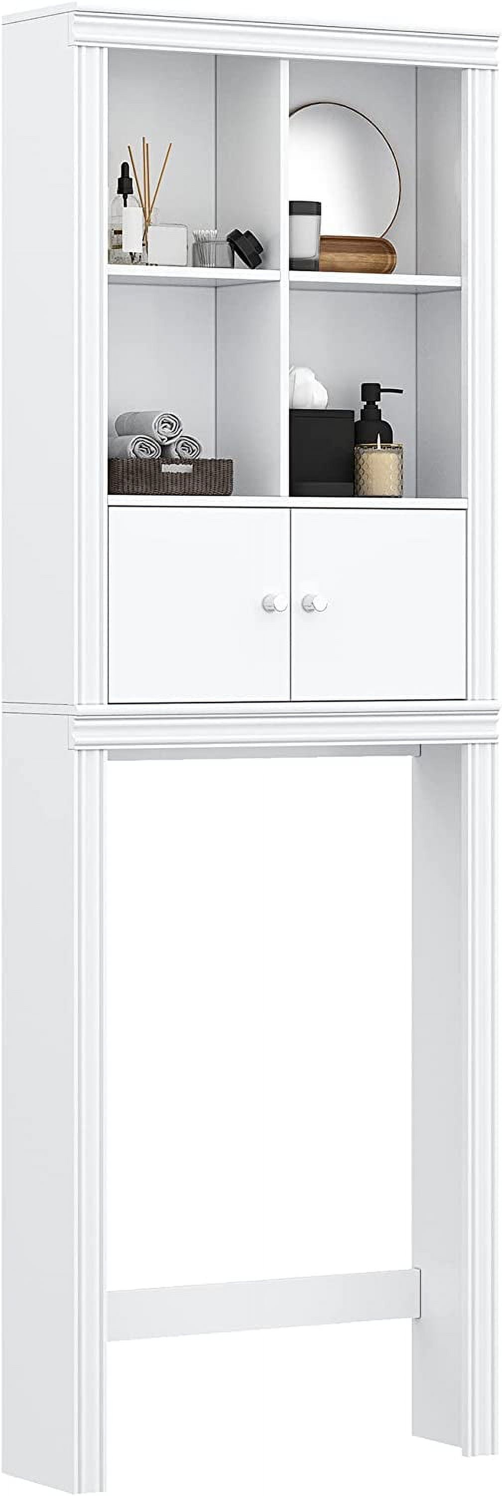 Spirich Home Bathroom Shelf Over The Toilet, Bathroom Cabinet Organizer  with Moru Tempered Glass Door - On Sale - Bed Bath & Beyond - 33240501