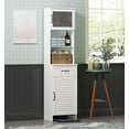 thumbnail image 1 of Spirich Home Freestanding Slim Cabinet with Top & Bottom Enclosed Cabinet Space,White Tall Cabinet with 2 Doors and Drawer,15.7"(W), 1 of 5